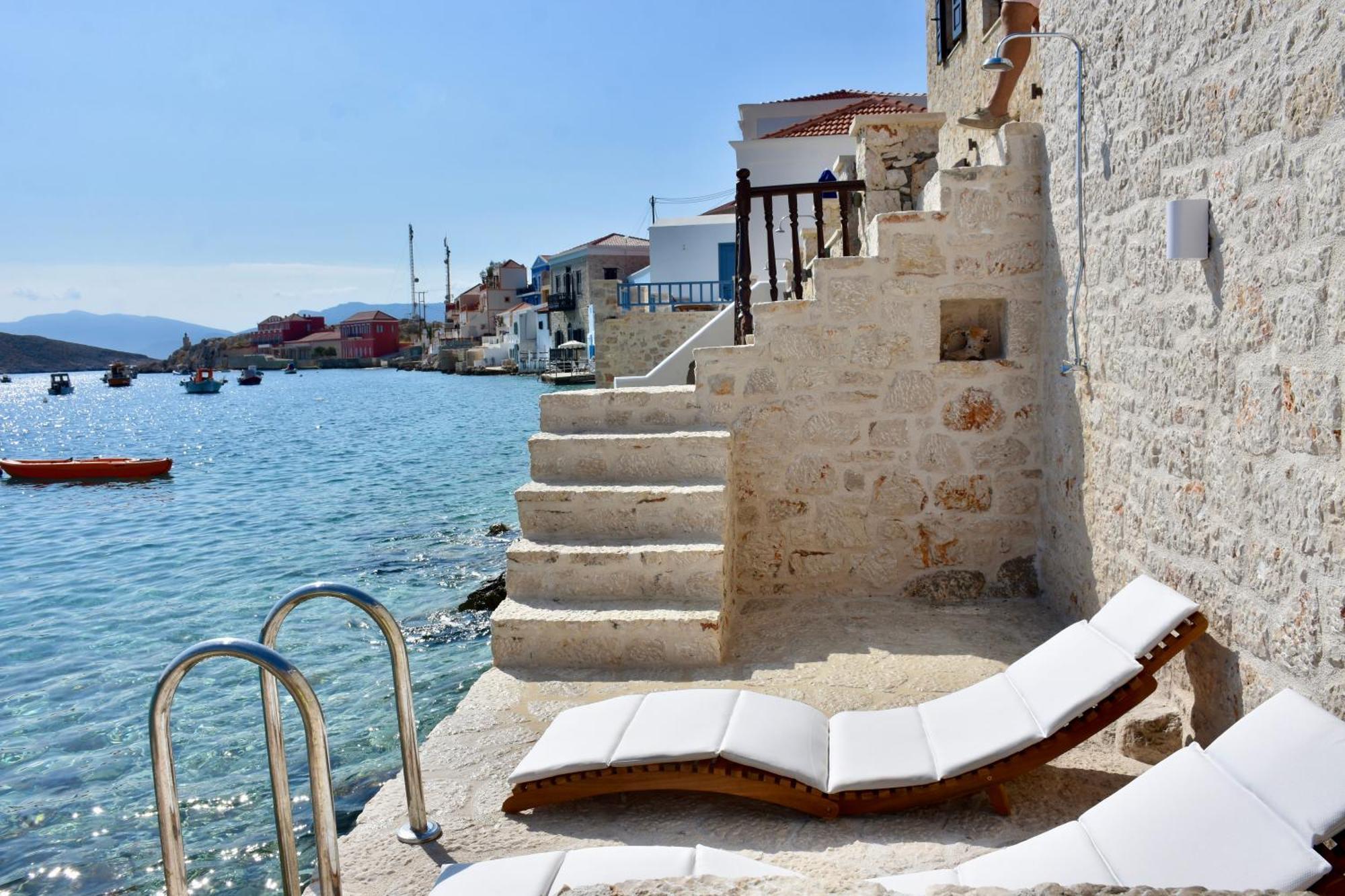 Salt Retreat - Seafront Villa Chalki Town Luaran gambar